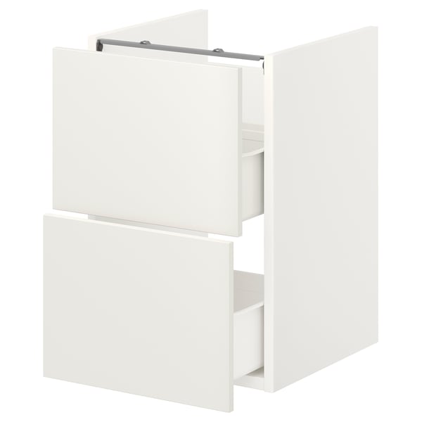 ENHET base cb f washbasin w 2 drawers, white, 40x42x60 cm