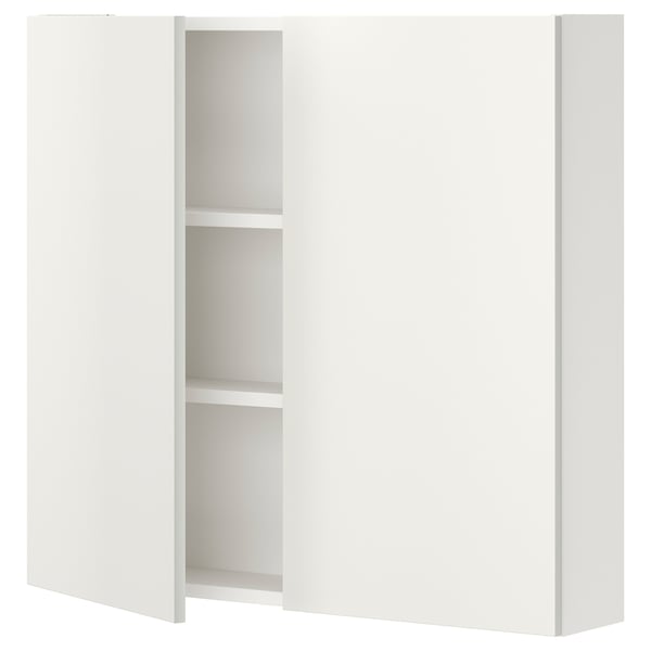 ENHET wall cb w 2 shlvs/doors, white, 80x17x75 cm