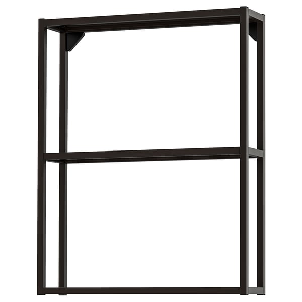 ENHET wall fr w shelves, anthracite, 60x15x75 cm
