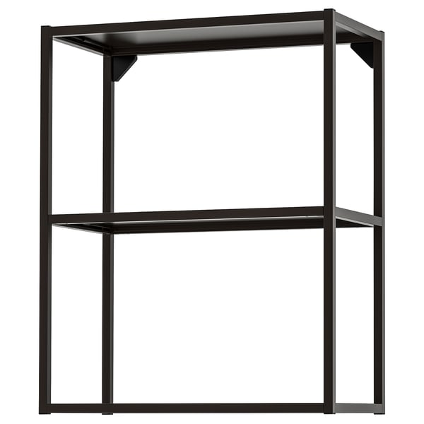 ENHET wall fr w shelves, anthracite, 60x30x75 cm