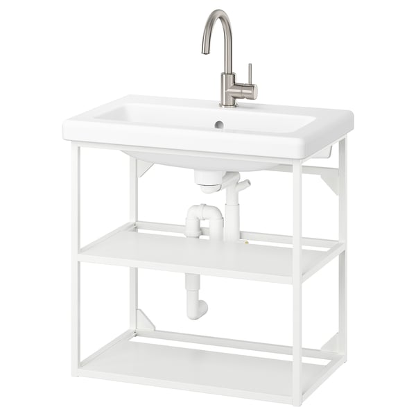 ENHET / TVÄLLEN open wash-stand with 2 shelves, white, 64x43x65 cm