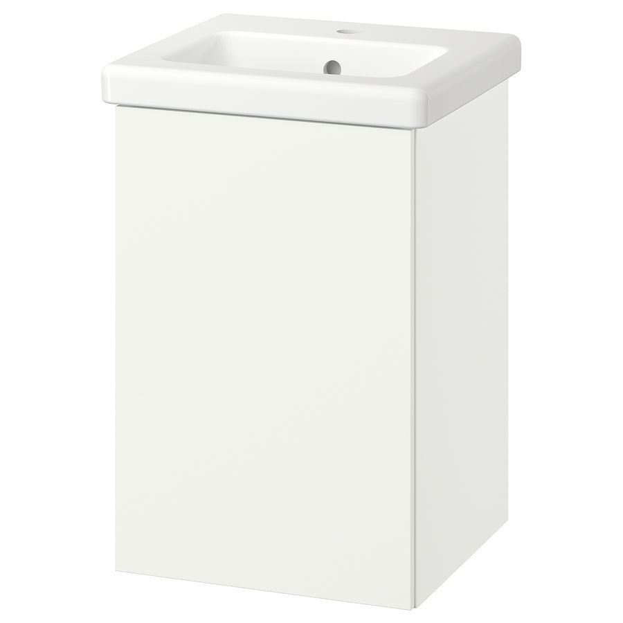 ENHET / TVÄLLEN wash-stnd w door/wash-basin, white, 44x43x65 cm