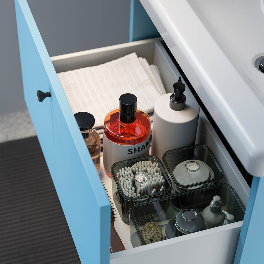 ENHET / TVÄLLEN wash-stnd w drawers/wash-basin, light blue, 64x43x65 cm