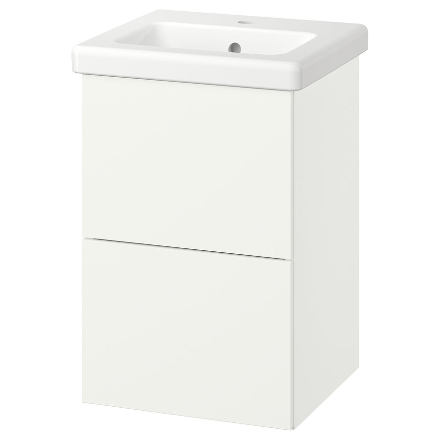ENHET / TVÄLLEN wash-stnd w drawers/wash-basin, white, 44x43x65 cm