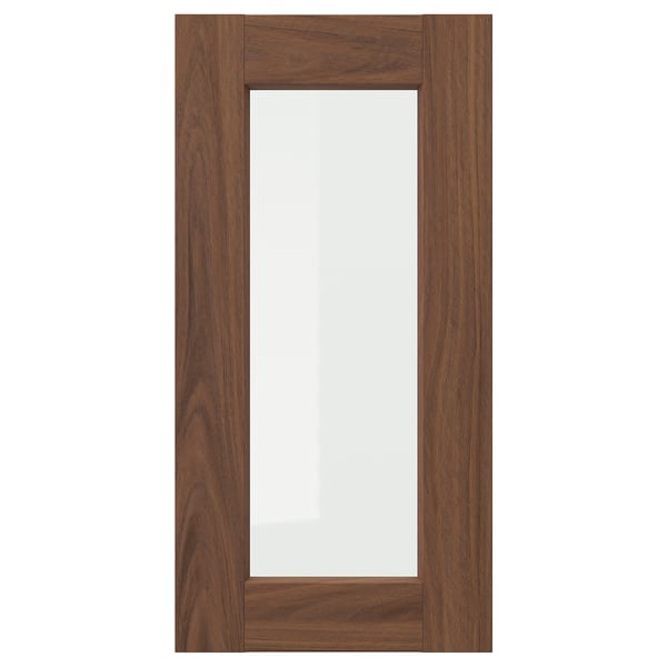 ENKÖPING glass door, brown walnut effect, 30x60 cm