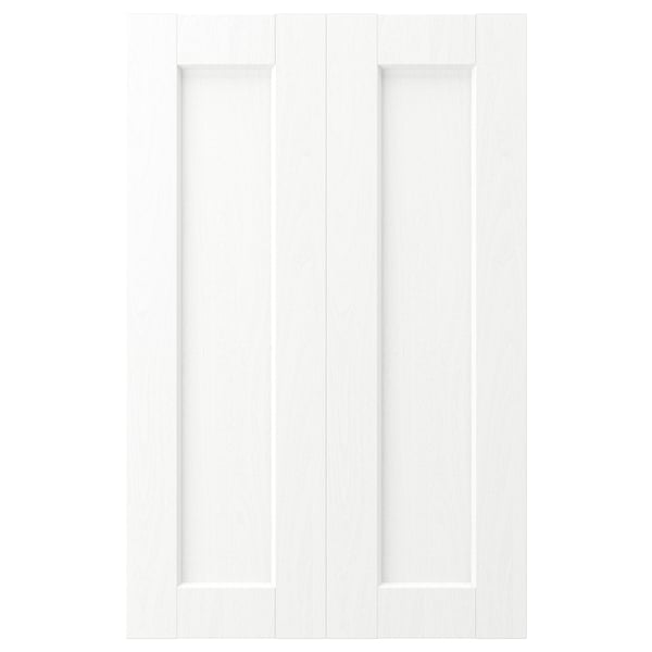 ENKÖPING 2-p door f corner base cabinet set, white wood effect, 25x80 cm