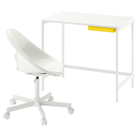 ENKROKEN / LOBERGET desk and chair, white, 67x90x67 cm