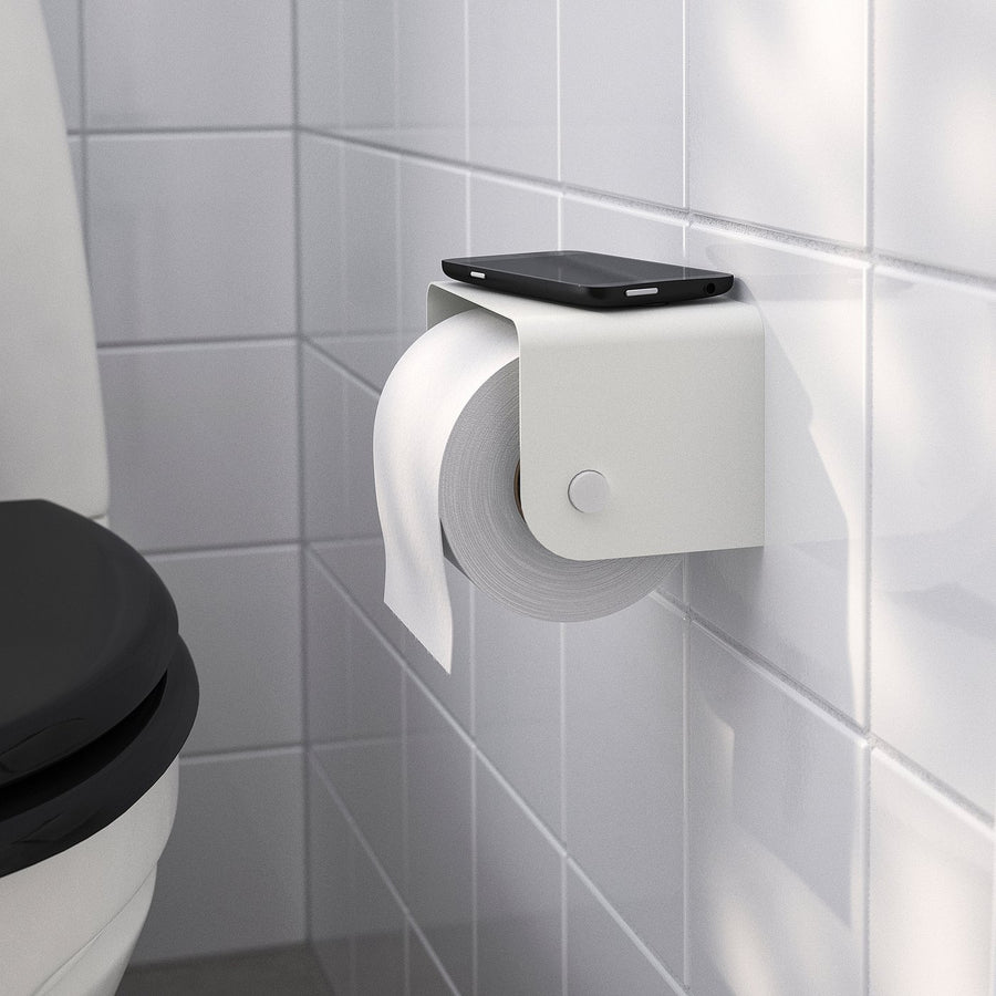 ENUDDEN toilet roll holder, white, 9x13x8 cm