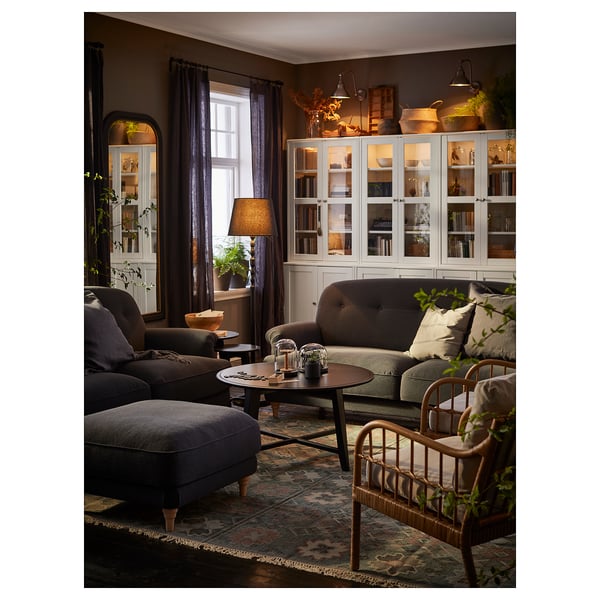 ESSEBODA footstool, Knäbäck/anthracite birch, 77x12x77 cm