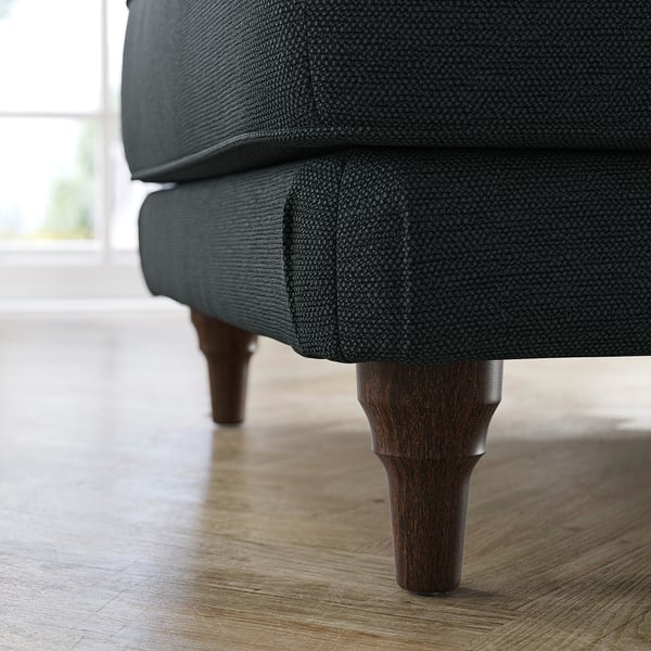 ESSEBODA footstool, Knäbäck anthracite/brown, 77x12x77 cm