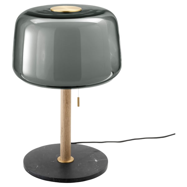 EVEDAL table lamp, marble/grey, 28 cm