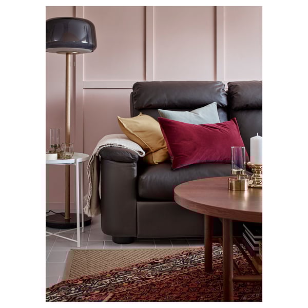 EVEDAL floor lamp, marble/grey, 41 cm