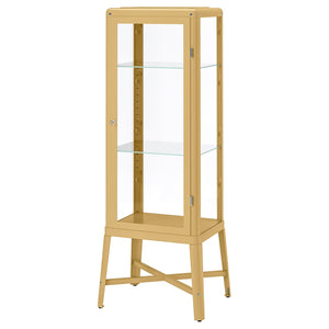 FABRIKÖR glass-door cabinet, dark yellow, 57x150 cm