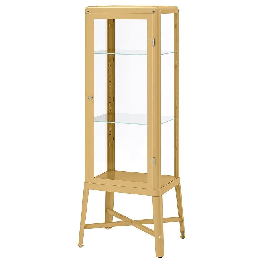 FABRIKÖR glass-door cabinet, dark yellow, 57x150 cm