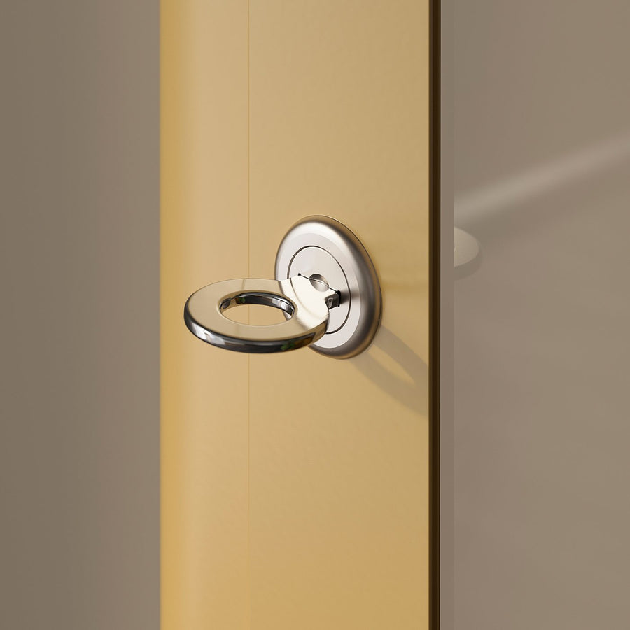 FABRIKÖR glass-door cabinet, dark yellow, 57x150 cm