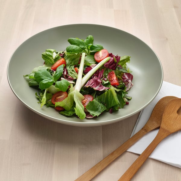 FÄRGKLAR serving bowl, matt green, 30 cm