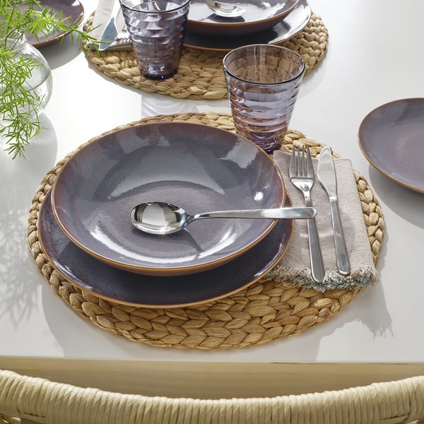 FÄRGKLAR deep plate, lilac, 23 cm