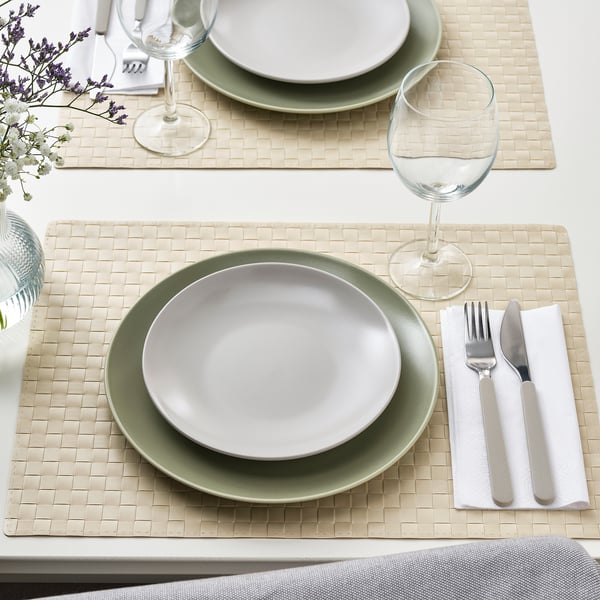 FÄRGKLAR side plate, matt light grey, 20 cm, 4 pack