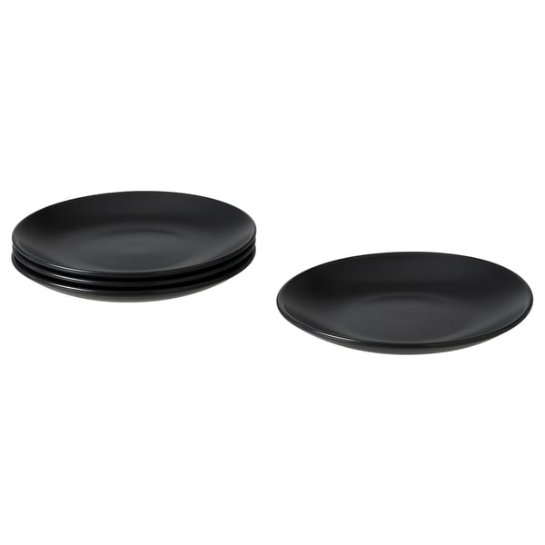 FÄRGKLAR side plate, matt dark grey, 20 cm, 4 pack