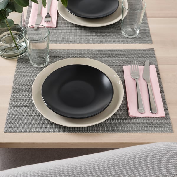 FÄRGKLAR side plate, matt dark grey, 20 cm, 4 pack