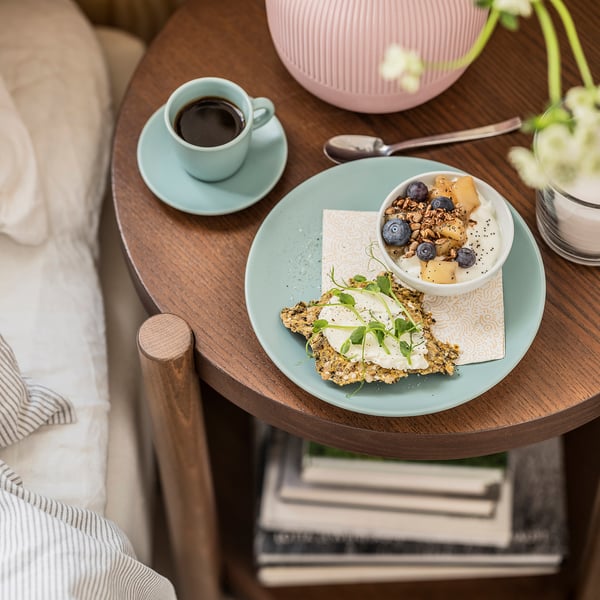 FÄRGKLAR side plate, matt light turquoise, 20 cm, 4 pack