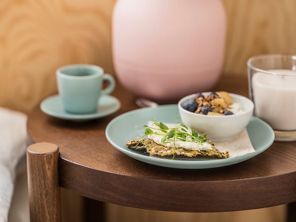 FÄRGKLAR side plate, matt light turquoise, 20 cm, 4 pack