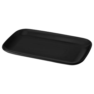 FÄRGKLAR plate, matt dark grey, 30x18 cm