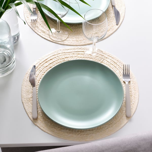 FÄRGKLAR plate, matt light turquoise, 26 cm, 4 pack