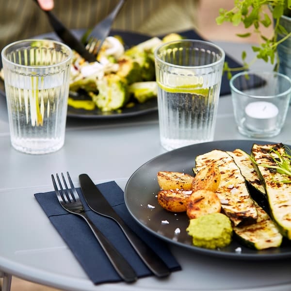 Ikea FÄRGKLAR - Service 18 pieces, matt dark grey ,