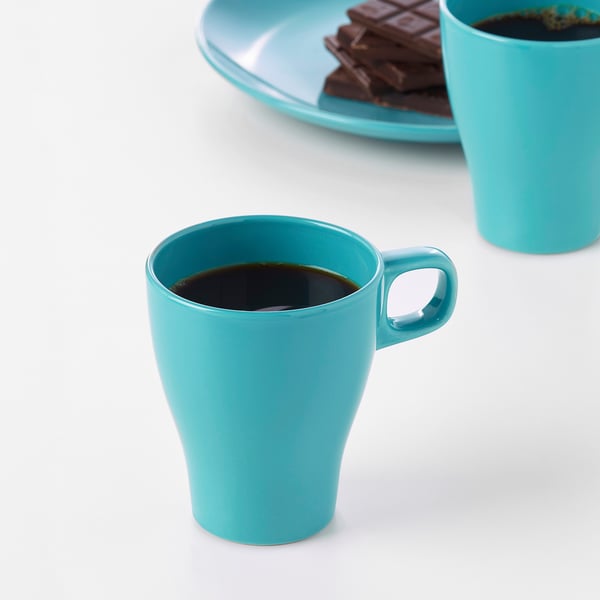FÄRGRIK mug, turquoise, 25 cl