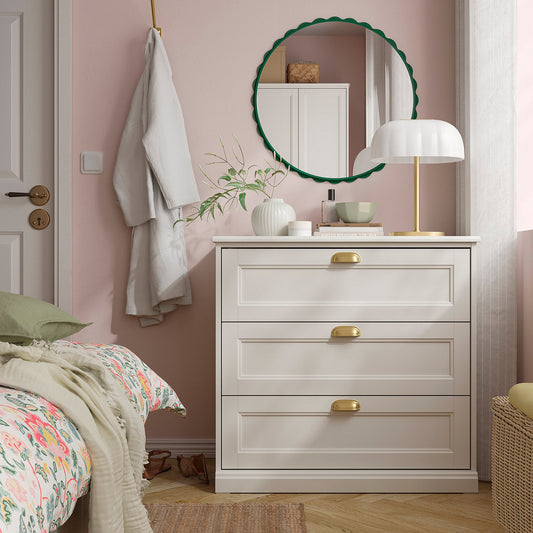 FÅGELFJÄLLET chest of 3 drawers, off-white, 82x51x78 cm