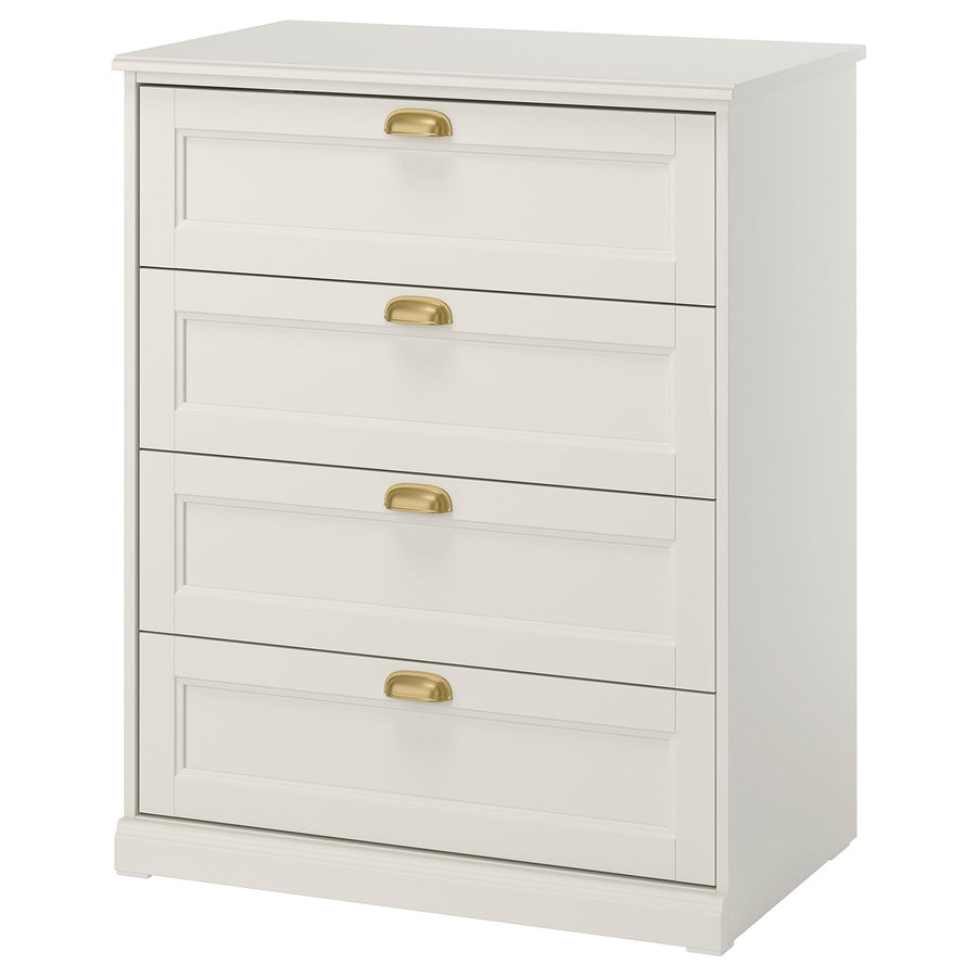 FÅGELFJÄLLET chest of 4 drawers, off-white, 82x51x101 cm