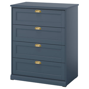 FÅGELFJÄLLET chest of 4 drawers, dark grey-blue, 82x51x101 cm