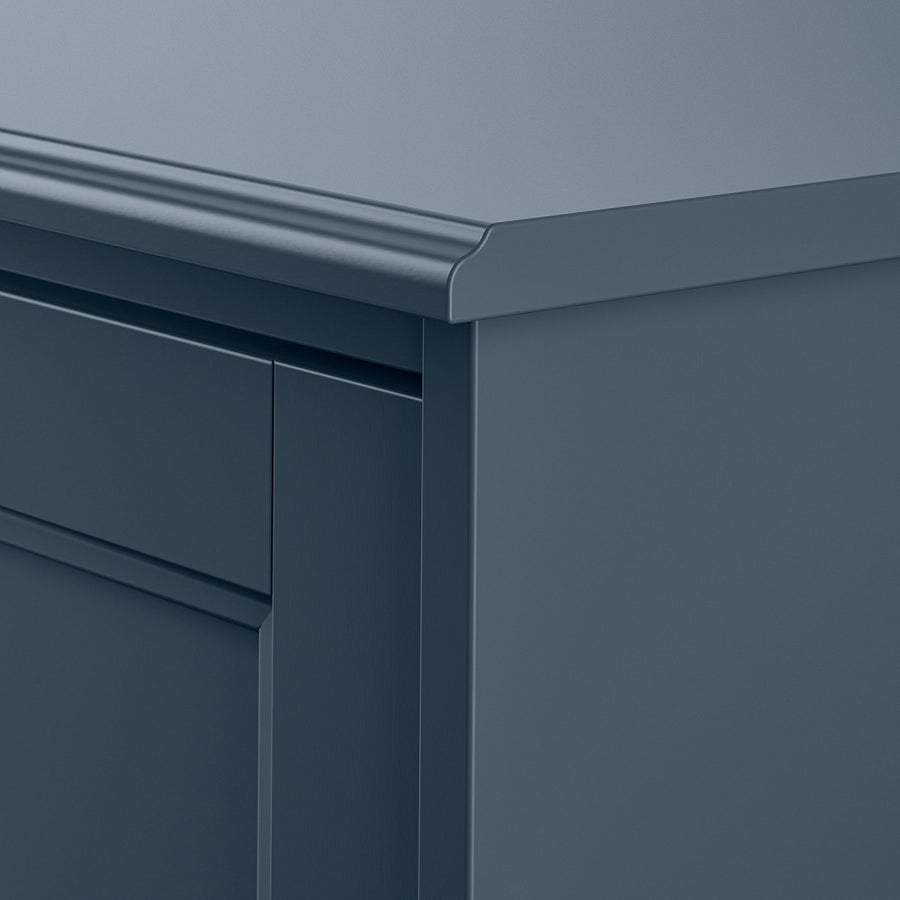FÅGELFJÄLLET chest of 8 drawers, dark grey-blue, 160x51x101 cm
