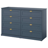FÅGELFJÄLLET chest of 8 drawers, dark grey-blue, 160x51x101 cm