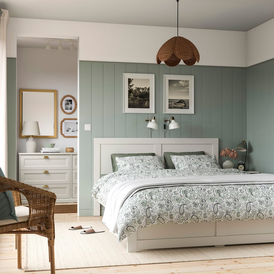 FÅGELFJÄLLET bed frame, off-white, 160x200 cm