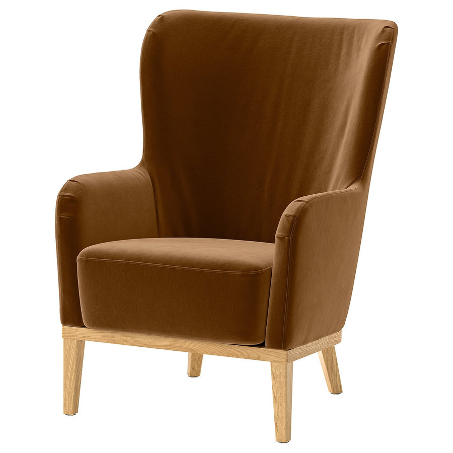 FAGERBACKEN cover for armchair, Alhamn dark yellow-brown
