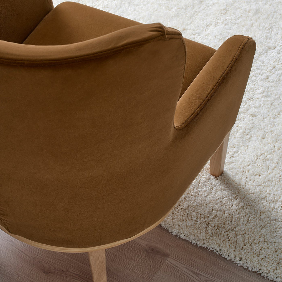 FAGERBACKEN armchair, Alhamn dark yellow-brown
