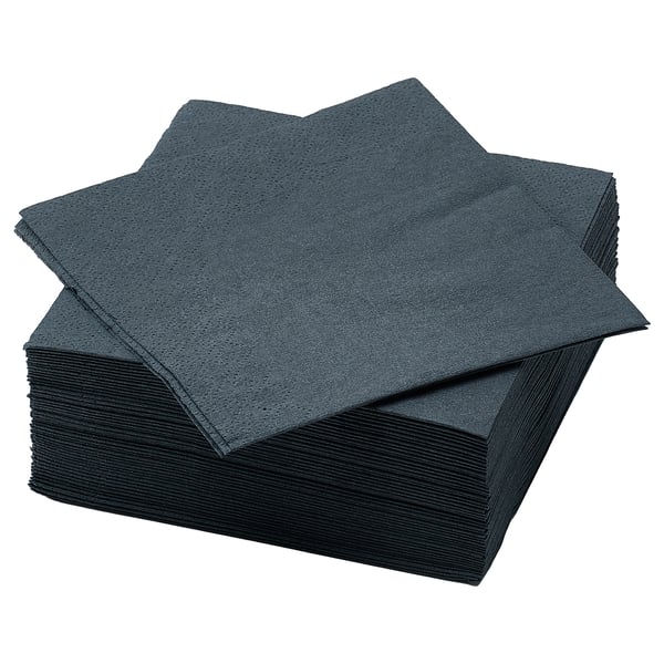 FANTASTISK paper napkin, dark grey, 24x24 cm, 50 pack