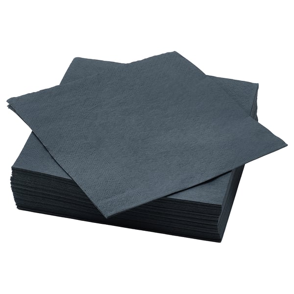 FANTASTISK paper napkin, dark grey, 40x40 cm, 50 pack