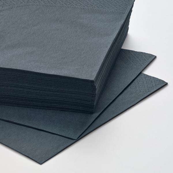 FANTASTISK paper napkin, dark grey, 24x24 cm, 50 pack