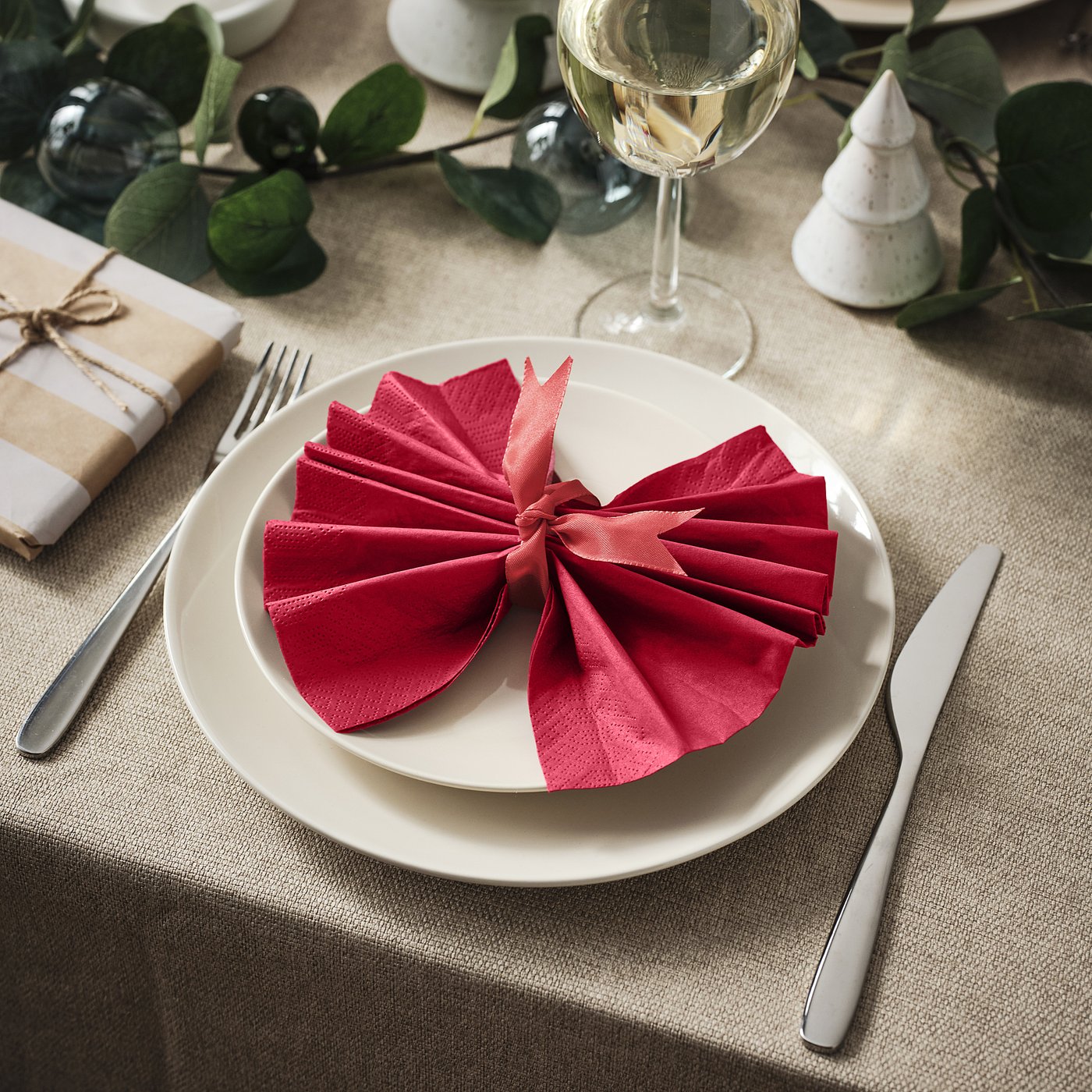 FANTASTISK paper napkin, red, 40x40 cm, 50 pack