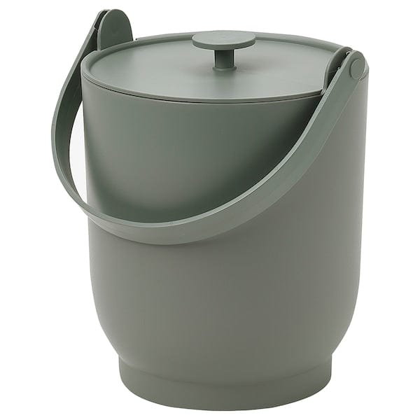 Ikea FARMARKVAST - Bin with lid for organic waste, grey-green, 4 l