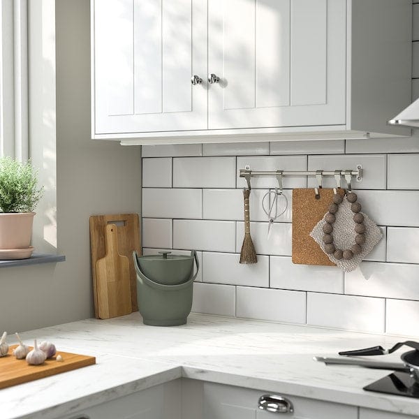 Ikea FARMARKVAST - Bin with lid for organic waste, grey-green, 4 l