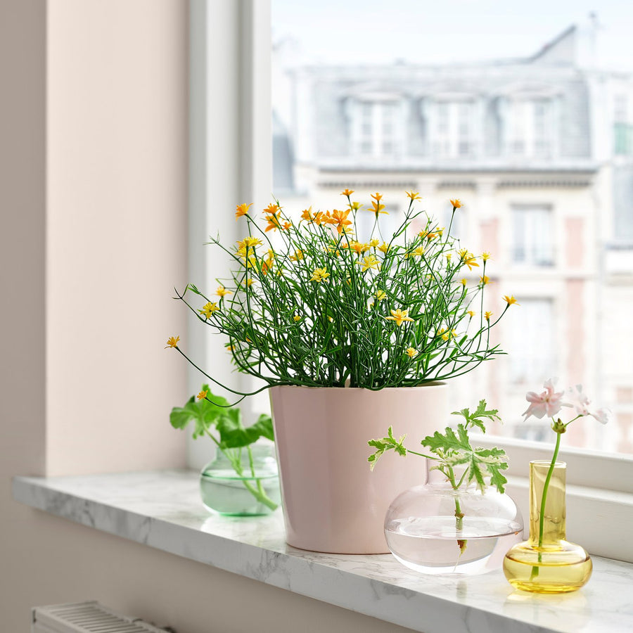 FEJKA artificial potted plant, in/outdoor yellow, 9 cm