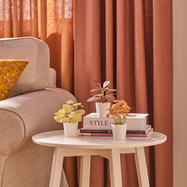 FEJKA artifi potted plant w pot, set of 3, in/outdoor leaves, 6 cm