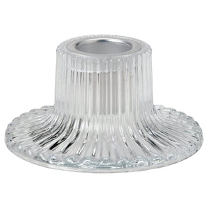 FINSMAK candlestick, clear glass, 4 cm
