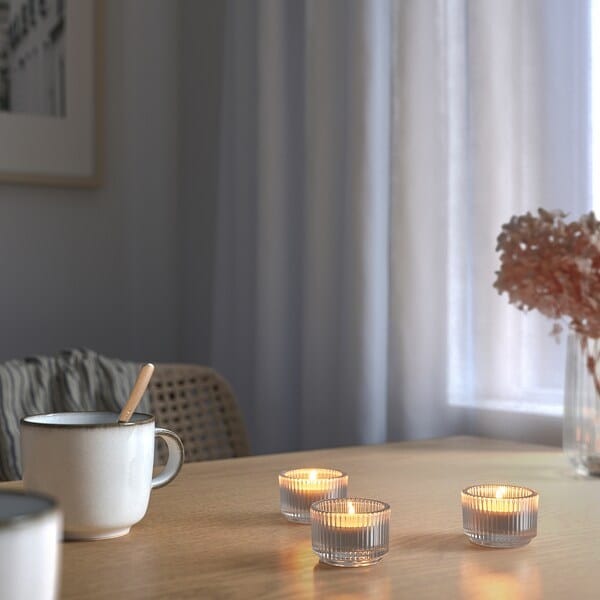 Ikea FINSMAK - Tealight holder, clear glass, 3.5 cm