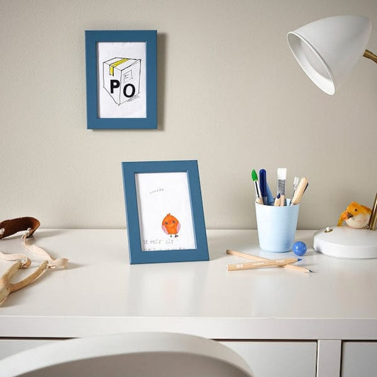 Ikea FISKBO - Frame, dark grey-blue, 10x15 cm