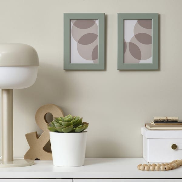 Ikea FISKBO - Frame, light grey-green, 10x15 cm